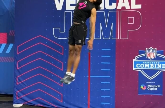Genesis Smith is up up and away 2026 NFL Combine on NFL Network Stream on #NFLPlus