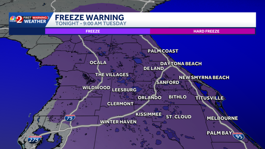 Dangerous cold expected overnight in Central Florida