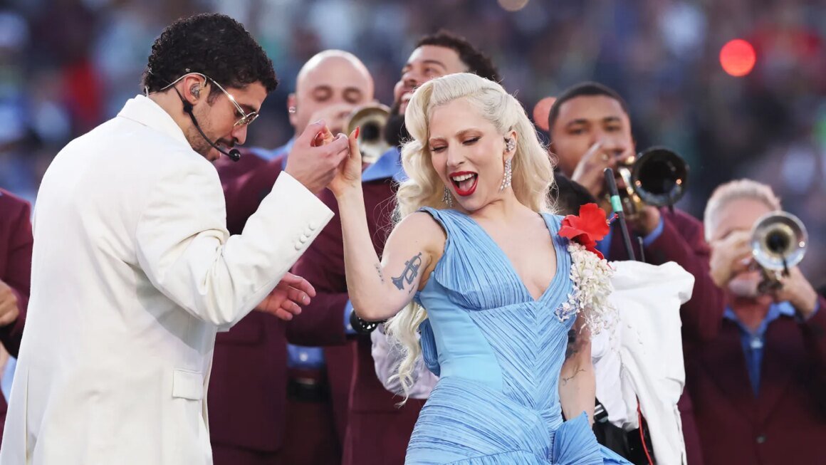 gaga-on-superbowl.jpg Lady Gaga Celebrates Being Guest in Bad Bunny Super Bowl Halftime Show