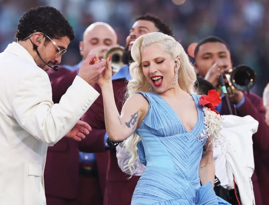 Lady Gaga Celebrates Being Guest in Bad Bunny Super Bowl Halftime Show