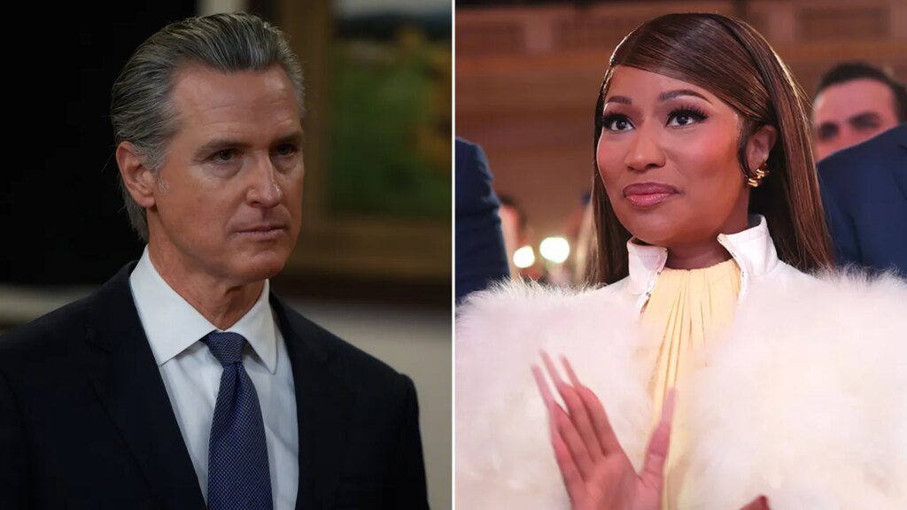 Nicki Minaj accuses Gavin Newsom of trying to be like Donald Trump