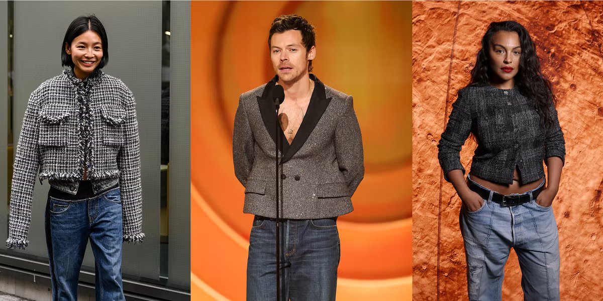 Wearing A Tweed Jacket With Jeans Is Trending in 2026