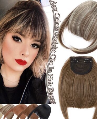 Neat Bangs Clip in on Fringe Hair Extensions Thick Thin As Human Front Hairpiece
