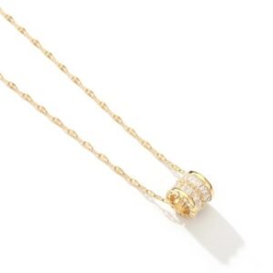 Women Necklace Cubic Zircon Pendant 18K Gold Plated Stainless Steel Jewelry Gift
