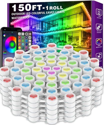150FT RGB Outdoor Waterproof Lights with App Remote Music Sync for Holiday Chris