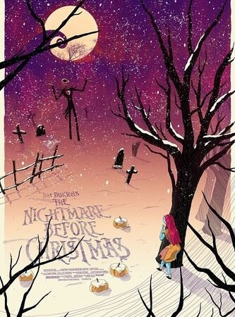 1993 The Nightmare Before Christmas Print Jack Skellington Sally 🎃🎅💀🎅🎃