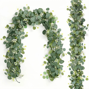 2x Christmas Deco Artificial Eucalyptus Garland,Eucalyptus Leaves Table Greenery