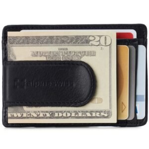 Alpine Swiss Money Clip for Credit Card, Men's Leather Wallet, RFID, Gift Box