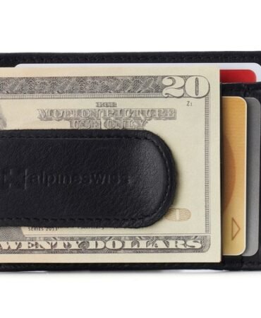 Alpine Swiss Money Clip for Credit Card, Men's Leather Wallet, RFID, Gift Box