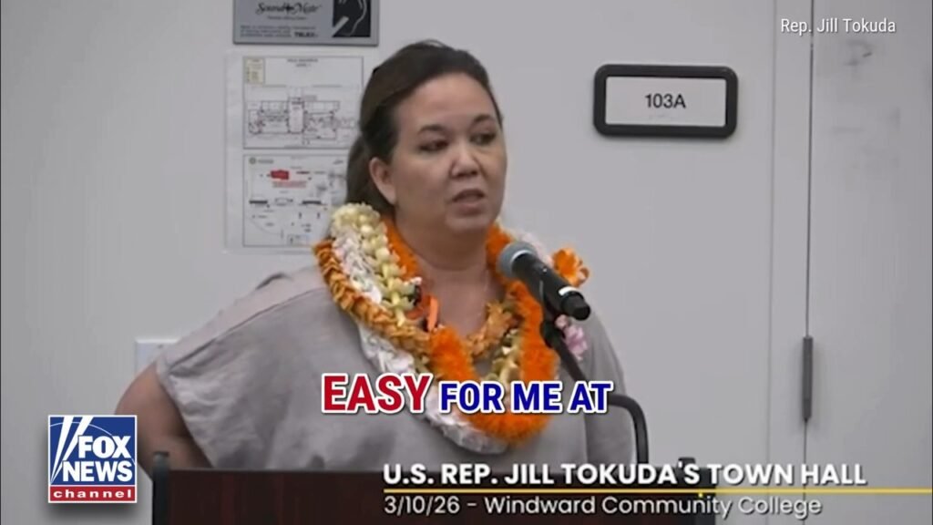 'EASY FOR ME': Rep. Jill Tokuda (D-HI) responds to a voter who pressed her about why she did not stand during the 2026 State of the Union, when President Trump challenged all members of Congress to stand if they agreed the U.S. government should prioritize its citizens' safety over that of illegal aliens. 