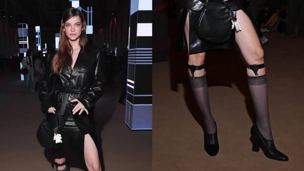 Barbara Palvin Steps Out in Glove-style Heels for the Fila Show