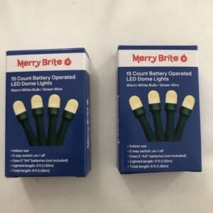 2x MERRY BRIGHT 15 CT BATTERY OPERATED LED LIGHTS Warm White Craft Christmas