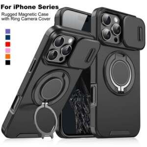 Rugged Magnetic For iPhone 17 Pro Max 16 15 14 13 12 11 with Ring Camera Cover
