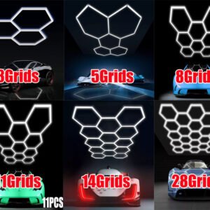 Car Detailing LED Shop Light Honeycomb Hexagon for Workshop Garage Warehouse Gym