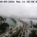 COASTAL DANGERS ⚠️: Torrential rain continues across South Florida, causing flash flooding in the Miami area. Wind gusts reached as high as 60 mph while dangerous beach conditions are expected to continue over the next few days. #rain #Florida #Miami #flood
