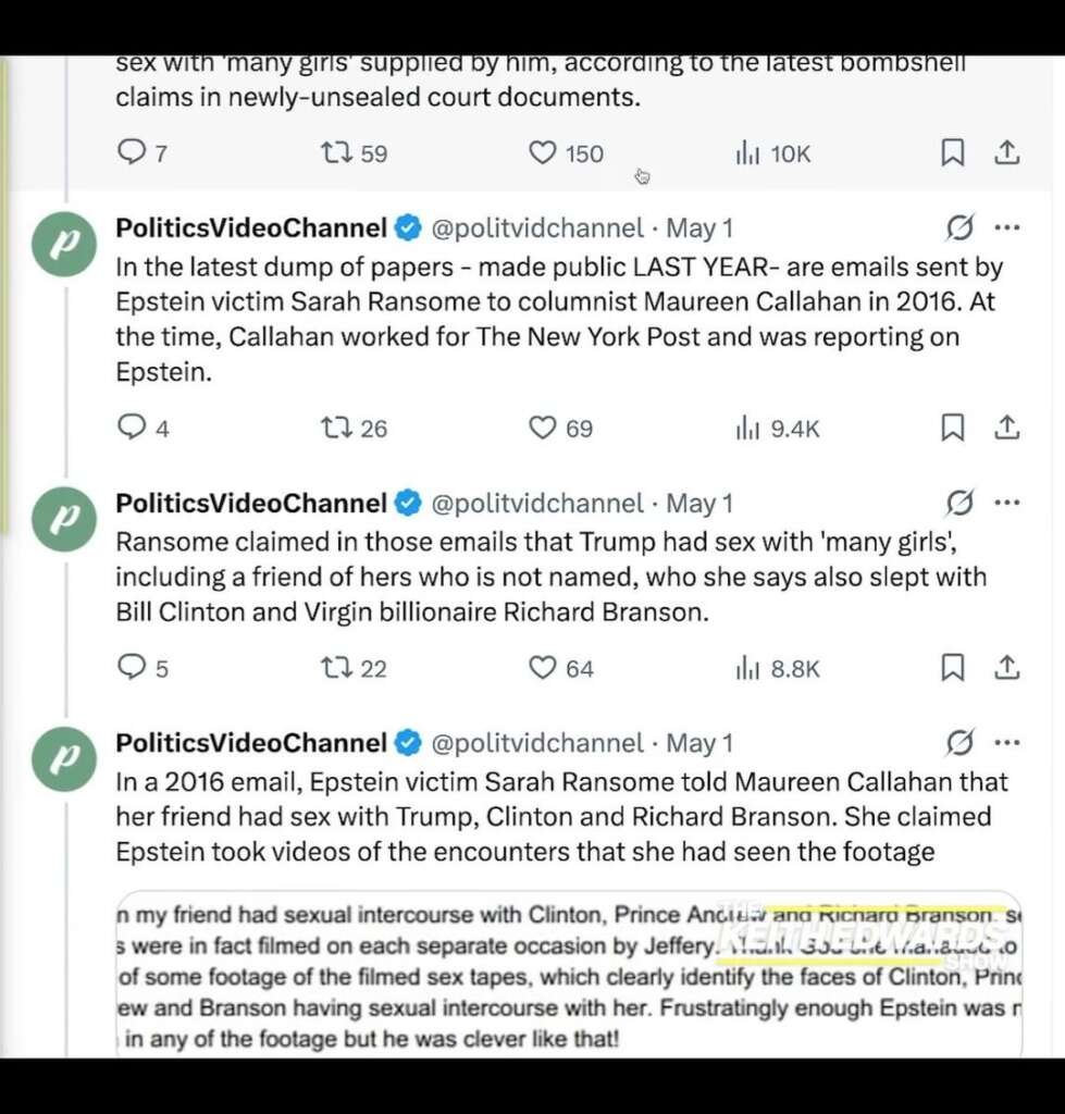 I think someone should interview survivor Sarah ransome, and ask her about the trump tapes.