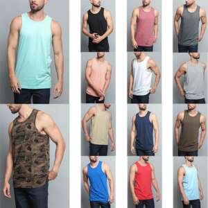 Men's Basic Straight Hem Long Length Tank Top Sleeveless T-shirts  S~5XL  TT60-H
