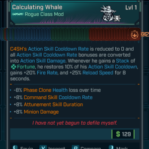 Borderlands 4 • MODDED COM • C4SH Whale Class Mod • Level 1 • PS PC XBOX STEAM