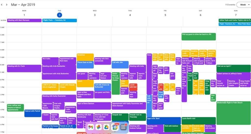 Jmail has a great Calendar View which makes It much easier to piece together events across specific days and timeframes