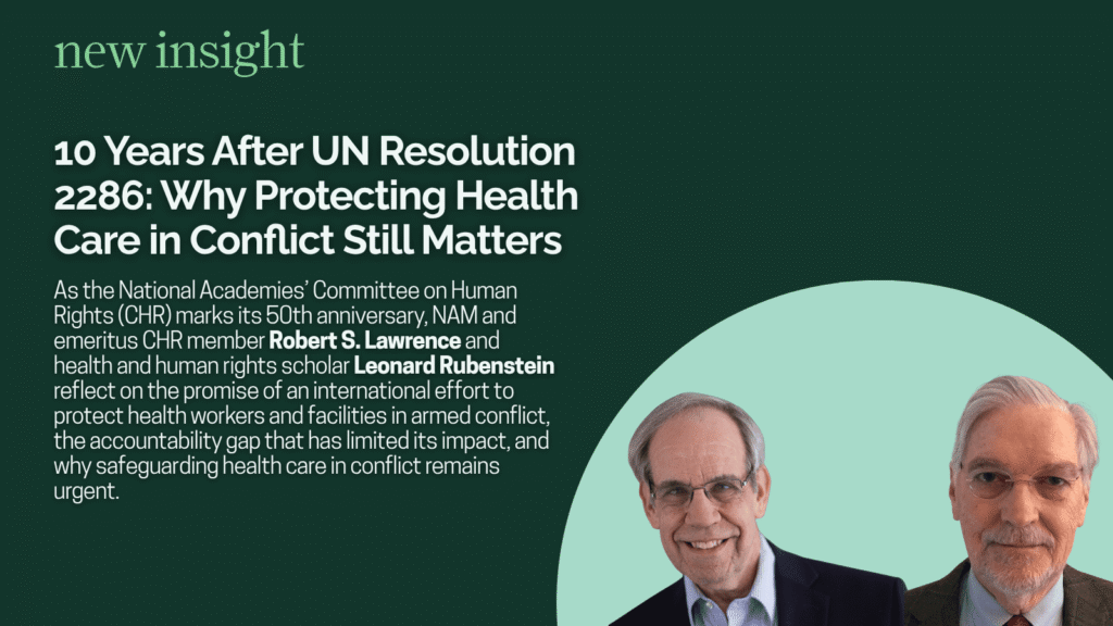 Protecting Health Care in Conflict: 10 Years After UN Resolution 2286