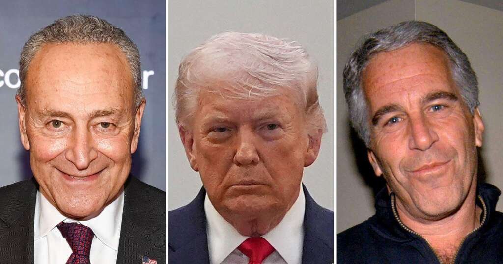 Chuck Schumer Shares Photo of Donald Trump With Jeffrey Epstein After WH’s AI Cinco de Mayo Pic