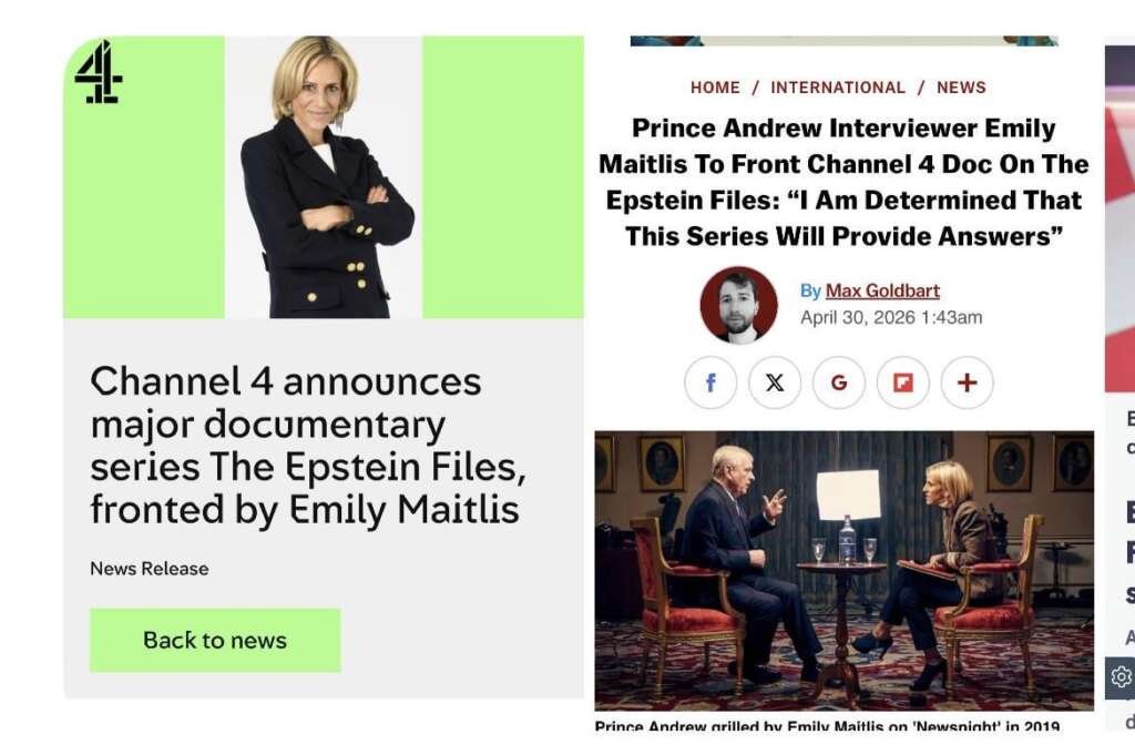 British TV channel C4 to produce major Epstein Files documentary series