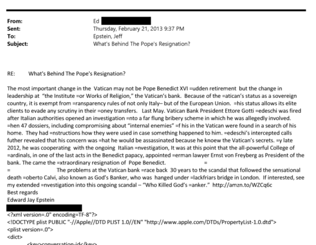 Epstein, Vatican Order of Malta connections?