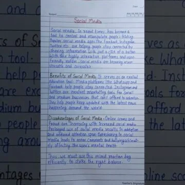 Social media ll Advantage & disadvantage of social media #youtube #essay #shorts #study