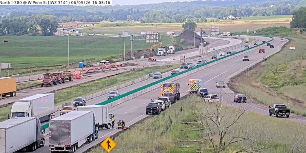 UPDATE: I-380 northbound road reopened following multi-vehicle crash near North Liberty