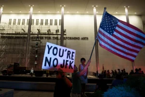 Trump's name is still on the Kennedy Center, though officials say it will be down by noon – WRAL