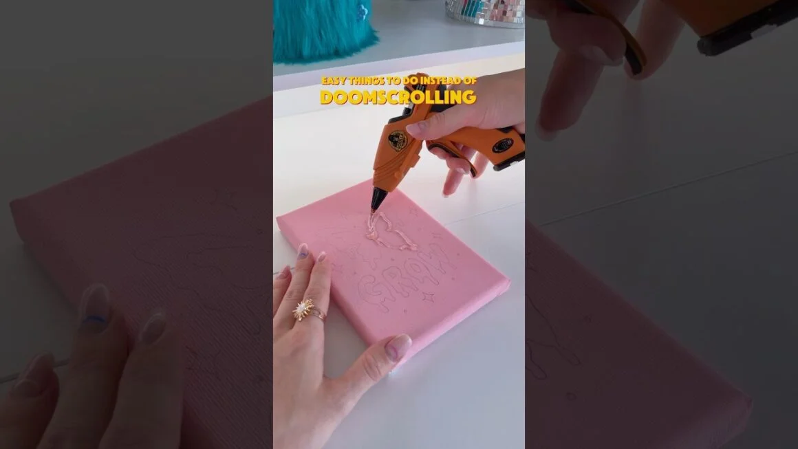 $3 DIY Wall Art with Hot Glue and Silver Foil (Dollar Tree Canvas Hack)
