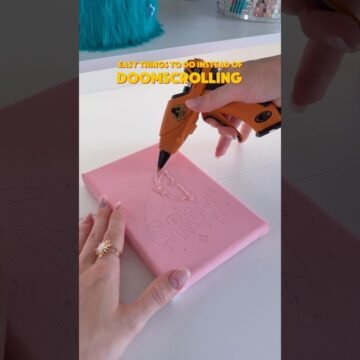 $3 DIY Wall Art with Hot Glue and Silver Foil (Dollar Tree Canvas Hack)