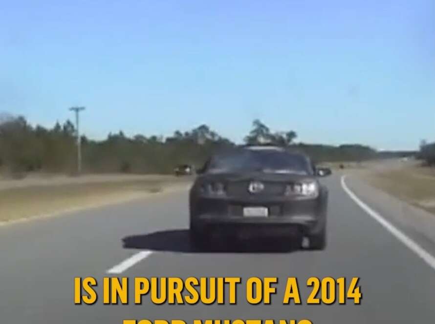In the Florida Panhandle, a suspect driving a Ford Mustang