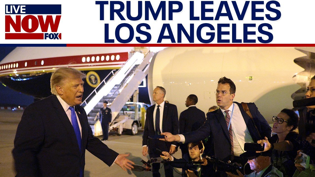 WATCH: Trump gives Iran update while departing Los Angeles