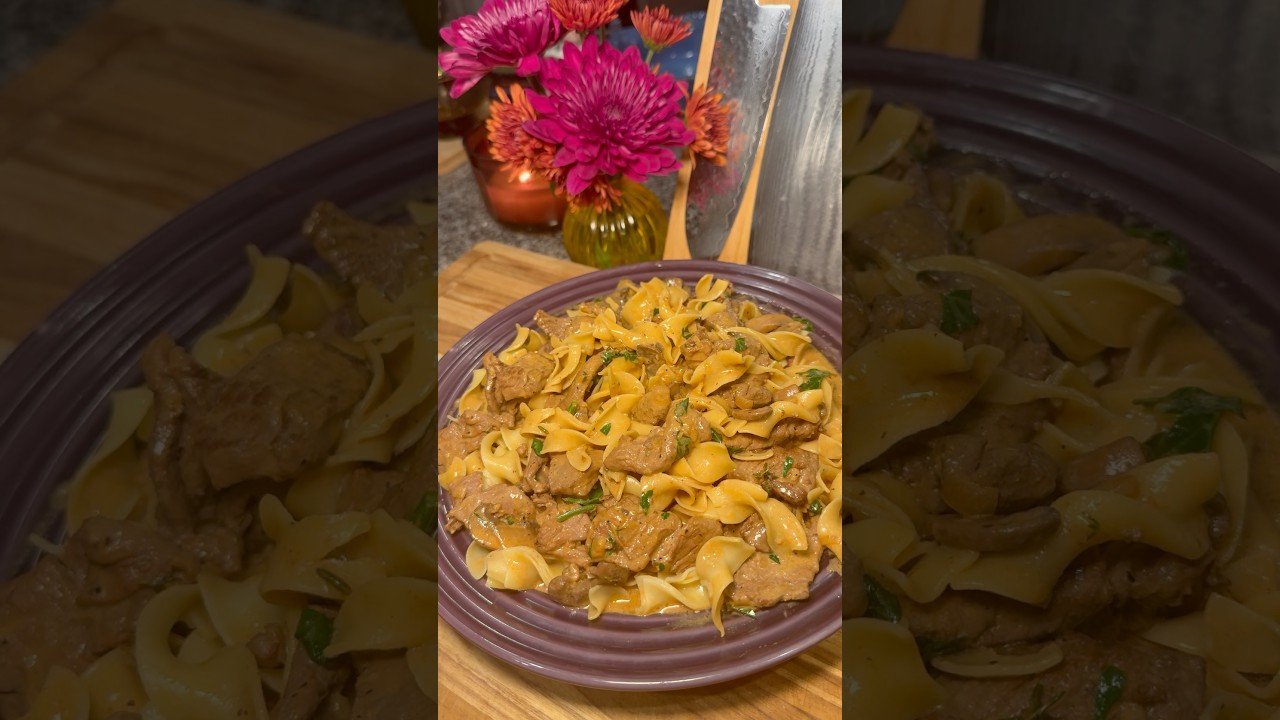 Beef Stroganoff🥩🍄‍🟫 #recipe #food #comfortfood