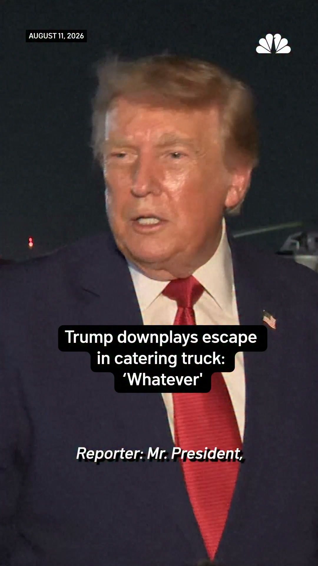 President Donald Trump downplayed reports that he hid on a catering truck to secretly leave Turkey on a different military plane, saying Tuesday, “I guess there was a threat. I didn’t really ask too much about it. I get a lot of threats.”