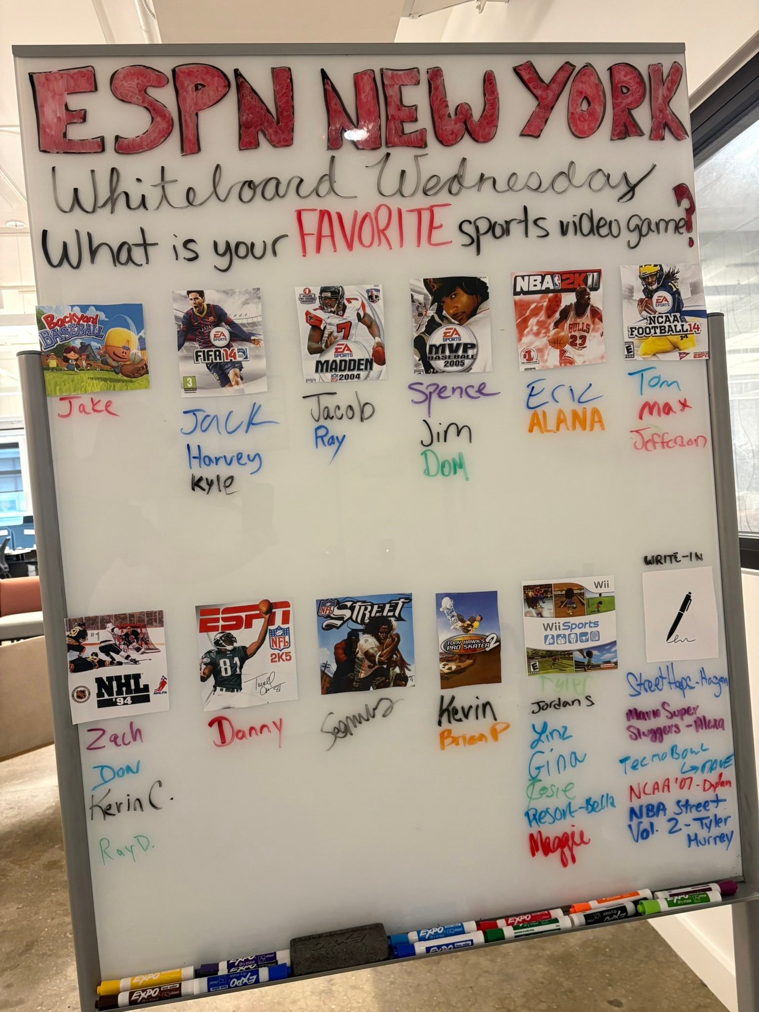 ESPNNewYork's WHITEBOARD WEDNESDAY ‼️ What is your favorite sports video game ...
