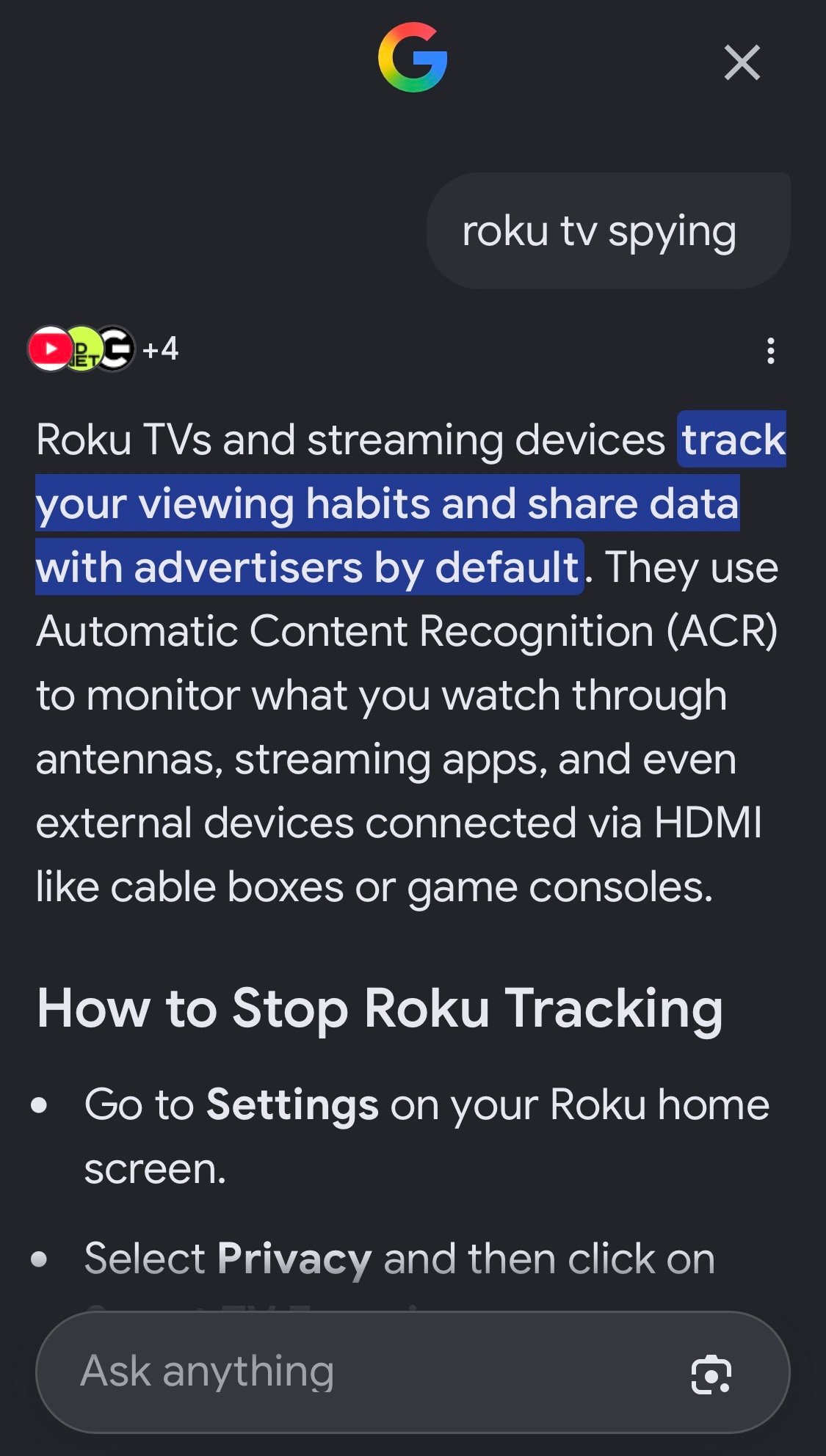 roku tv spying