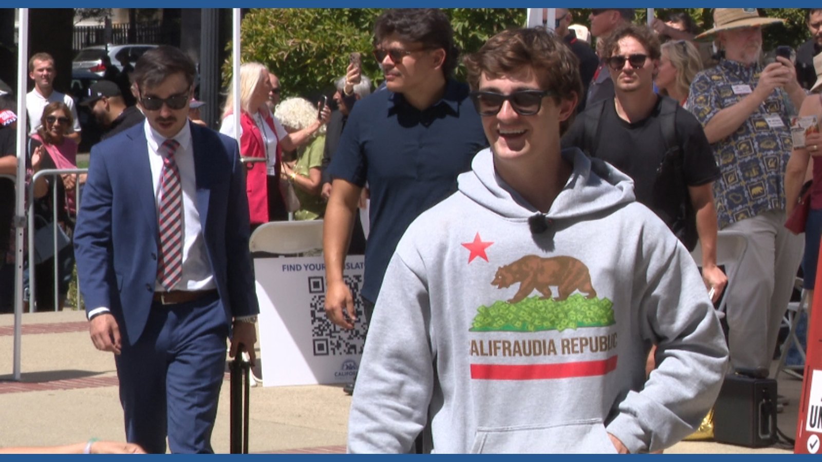 Nick Shirley rallies at California Capitol against new law aimed to protect hospice workers
