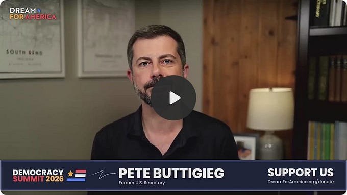 Elizabeth R. (@alluringnyc): "Pete Buttigieg speaking to young adults at the Democracy Summit 2026 💙 "I think it's a chance to think about what comes next all the way to the 300th anniversary, 2076. I expect you will and I expect that my kids will. And I think that if we understand the task that's in front…"