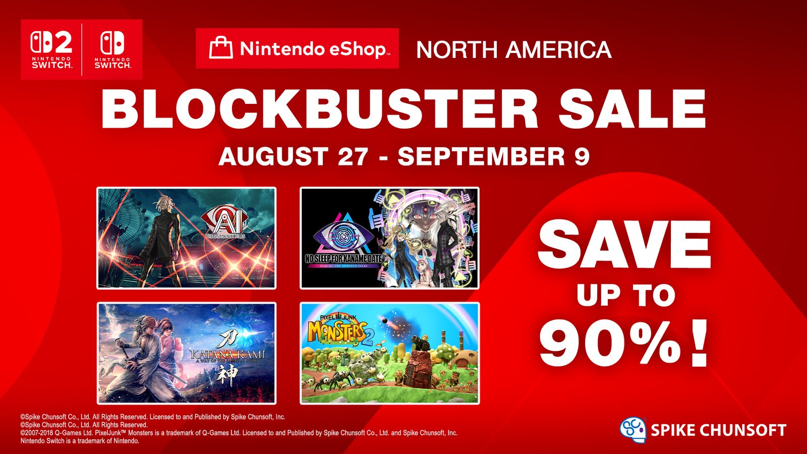 Save up to 90% on Spike Chunsoft Games During the Blockbuster Sale on Nintendo eShop August 27 to September 9, 2026 - Spike Chunsoft