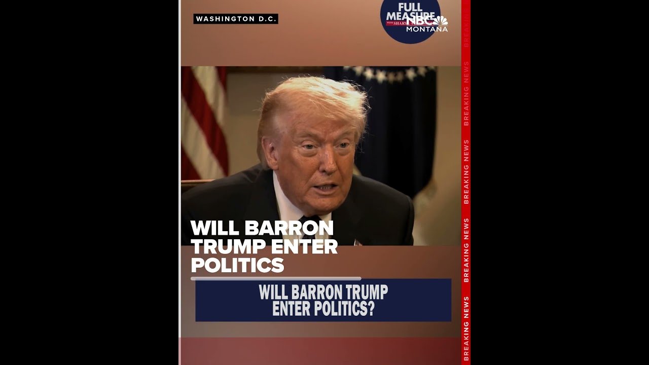 President Donald Trump speaks on if Barron Trump will enter Politics