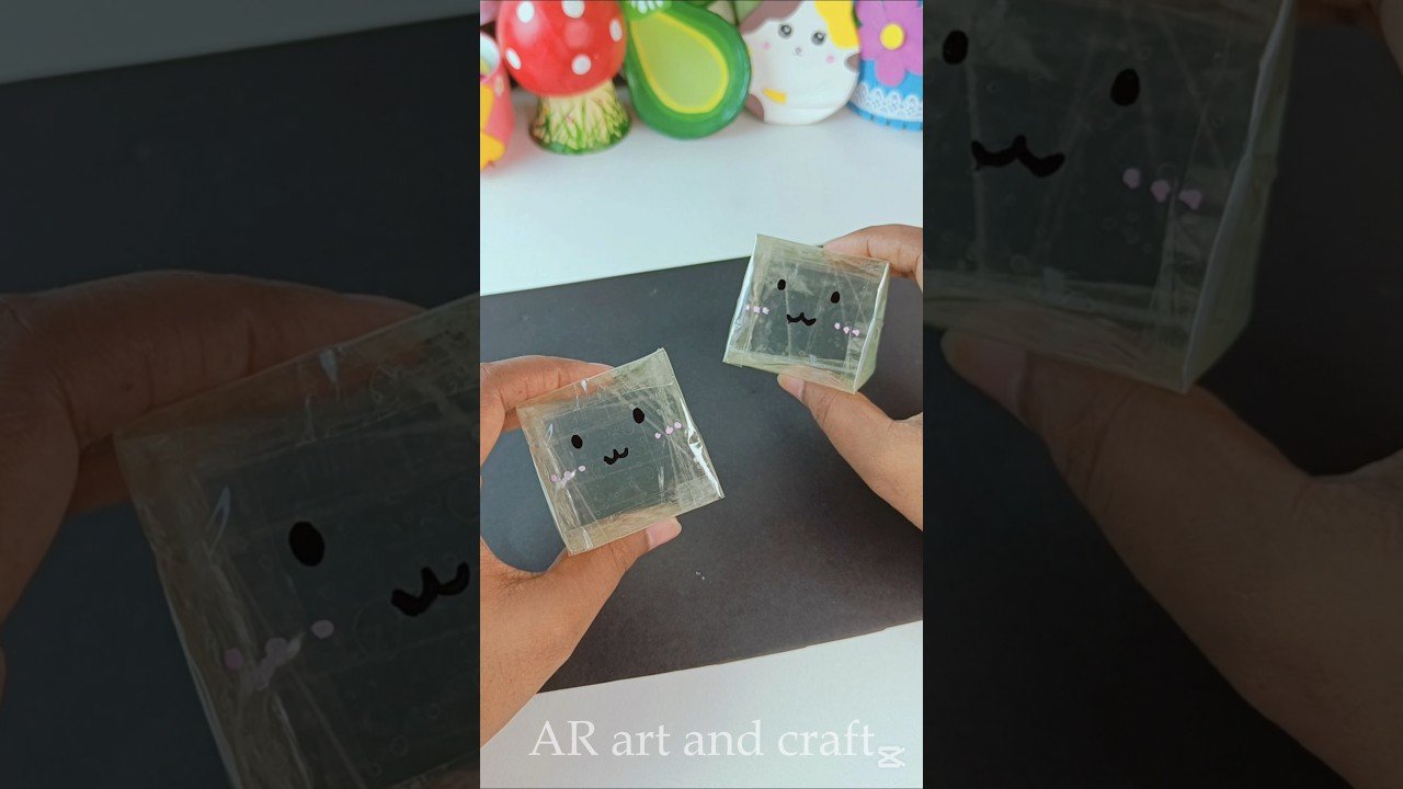 DIY cute tape squishy 🧊 #shorts #youtubeshorts #art #craft