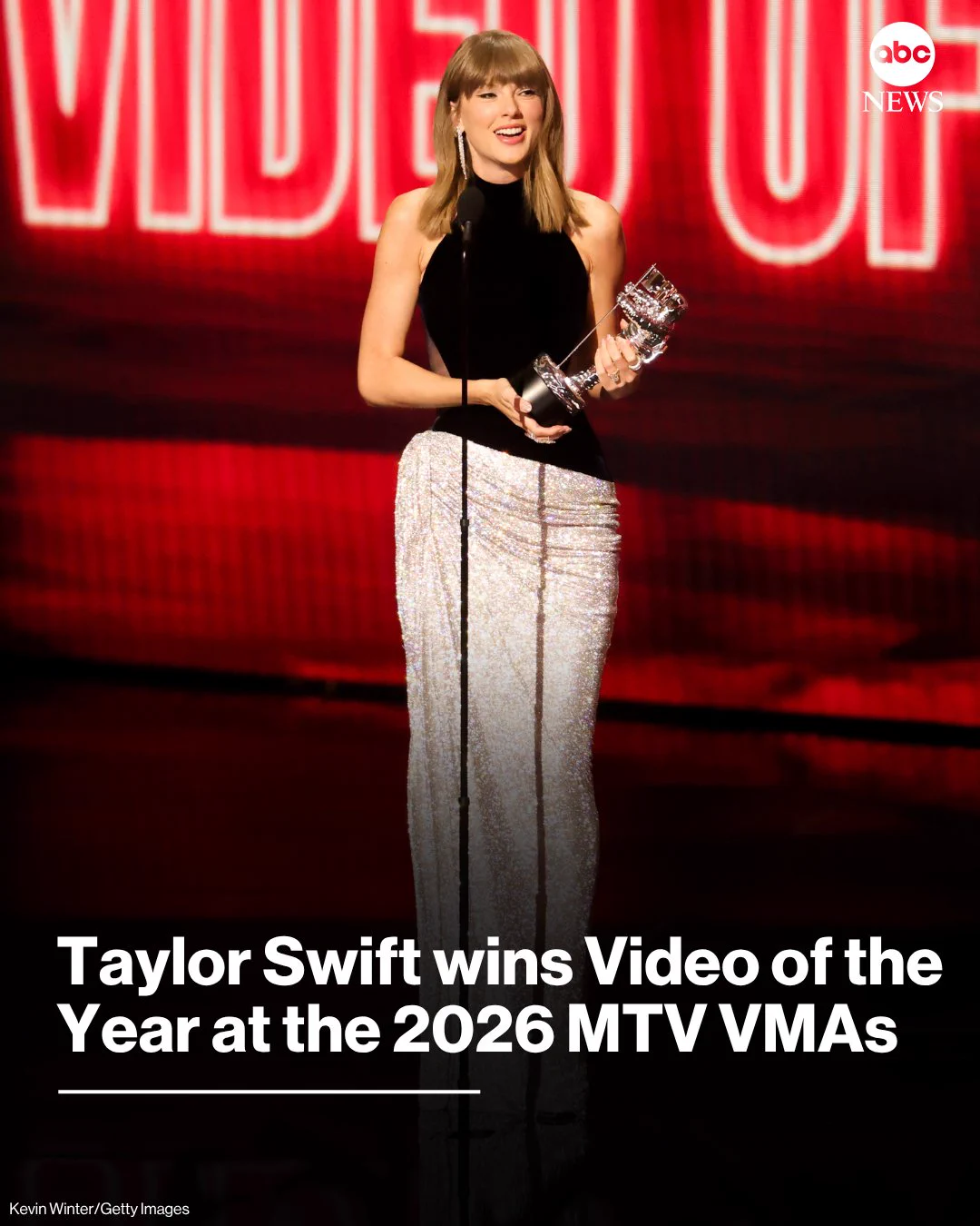 ABC News on X: "Taylor Swift won her sixth MTV Video Music Award for Video of the Year ...