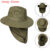 Wide Brim Sun Hat with Neck Flap UV Protection Hiking Fishing Cap for Men Women