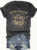 Women’s Premium Cotton T-Shirt Top Soft Knit Solids Crew Neck stars hollow