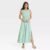 Women’s Maxi A-Line Dress – Universal Thread Green Striped M